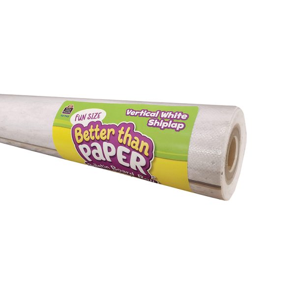 Teacher Created Resources Fun Size Better Than Paper® Bulletin Board Roll, 18" x 12', Vertical White Shiplap