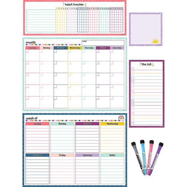 Teacher Created Resources Oh Happy Day Dry-Erase Magnetic Calendar Set