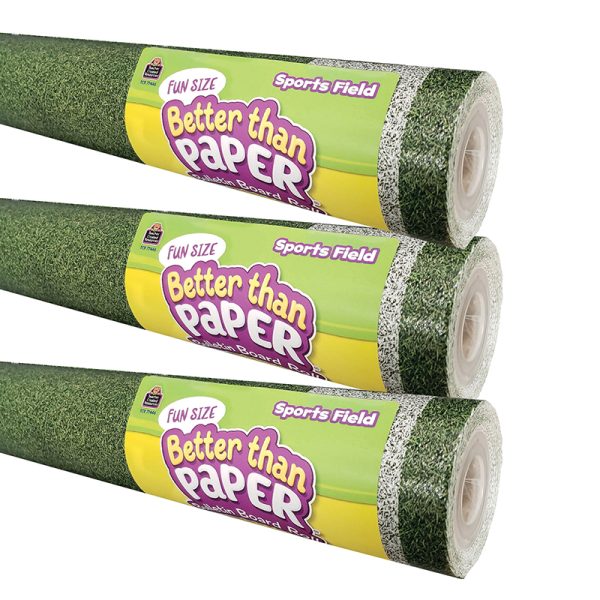 Teacher Created Resources Fun Size Better Than Paper® Bulletin Board Roll, 18" x 12', Sports Field, Pack of 3