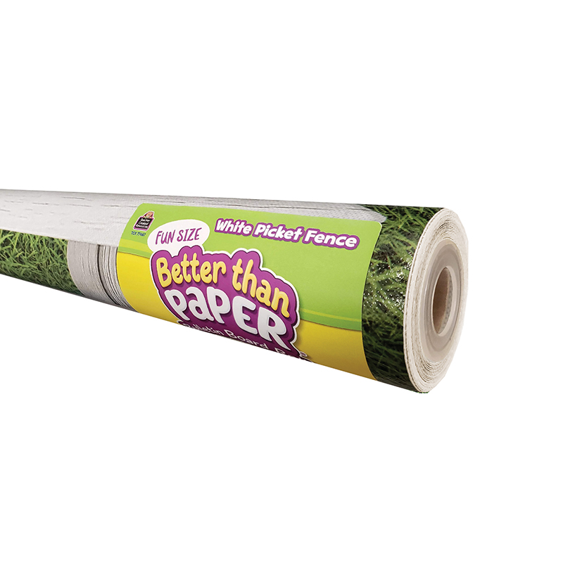 Teacher Created Resources Fun Size Better Than Paper® Bulletin Board Roll, 18″ x 12′, White Picket Fence