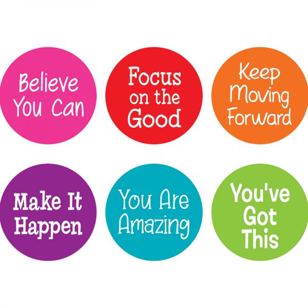 Teacher Created Resources Spot On® Carpet Markers Positive Sayings, 7"