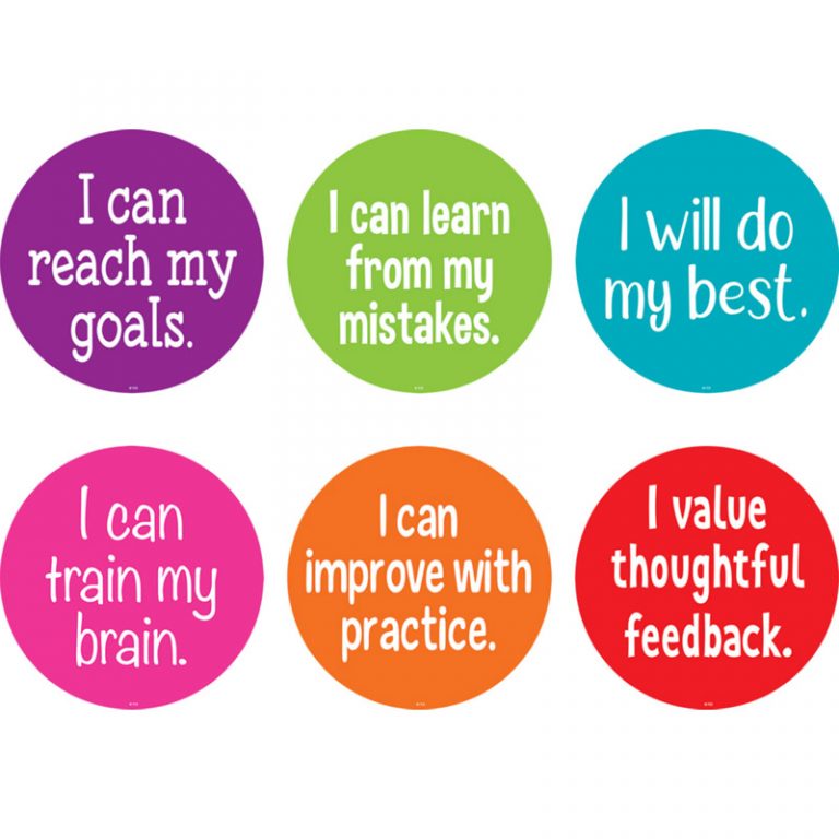 Teacher Created Resources Spot On Carpet Markers Growth Mindset, 7", Pack of 6