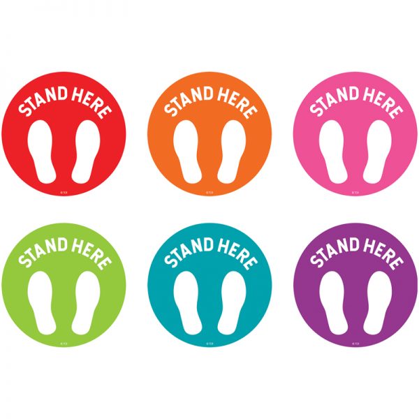 Teacher Created Resources Spot On® Stand Here Floor Markers, 4"