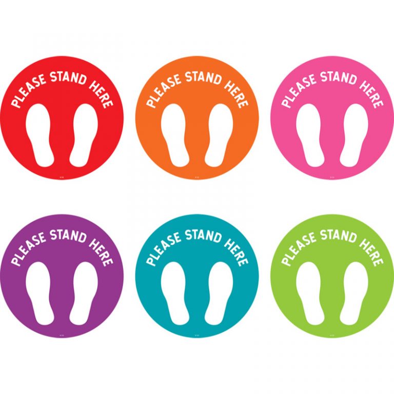 Teacher Created Resources Spot On Carpet Markers Please Stand Here, 7", Pack of 6