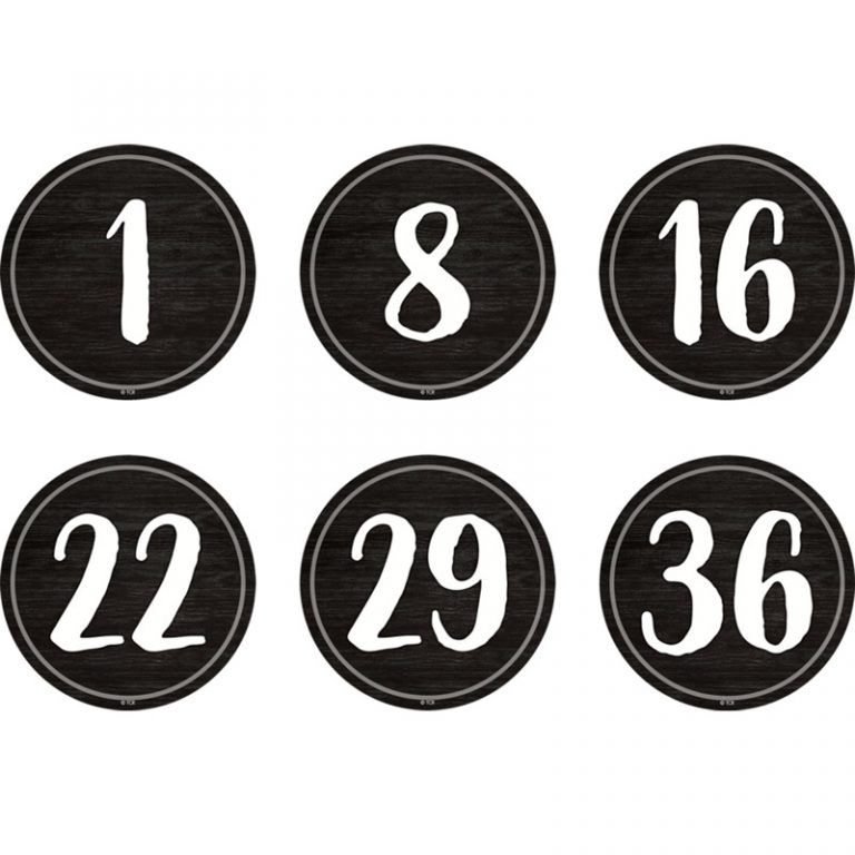 Teacher Created Resources Spot On Floor Markers Modern Farmhouse Numbers 1-36, 4"