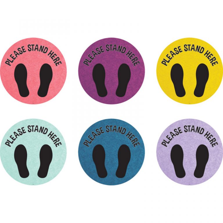 Teacher Created Resources Spot On Floor Markers Oh Happy Day Please Stand Here, 10-1/2"