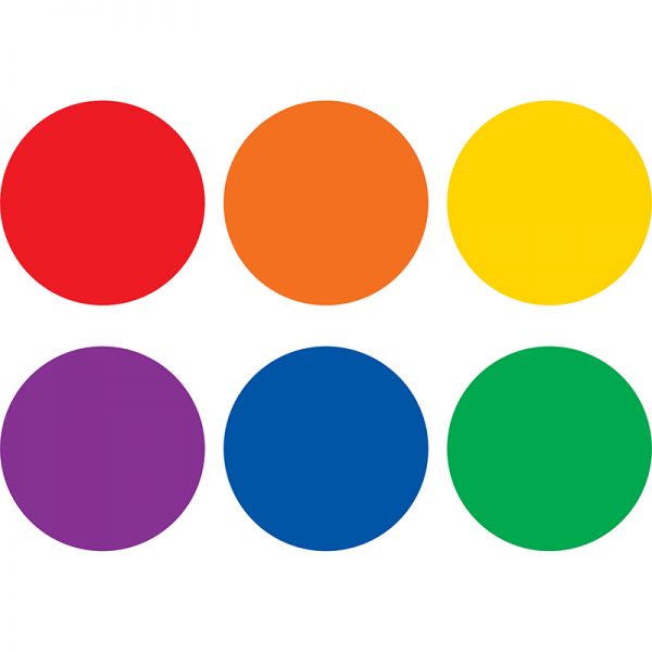 Teacher Created Resources Spot On® Dry-Erase Desktop Writing Spots Colorful Circles - 4", Pack of 12