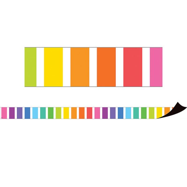 Teacher Created Resources Colorful Stripes Magnetic Border, 24 Feet
