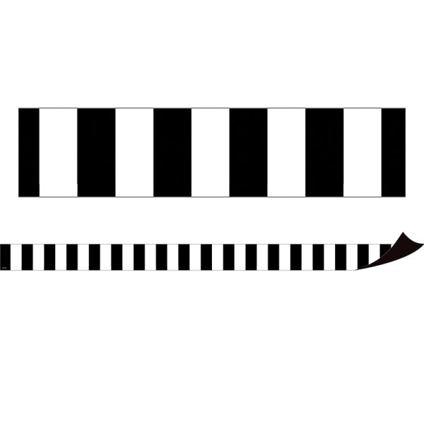 Teacher Created Resources Black Stripes Magnetic Border, 24 Feet