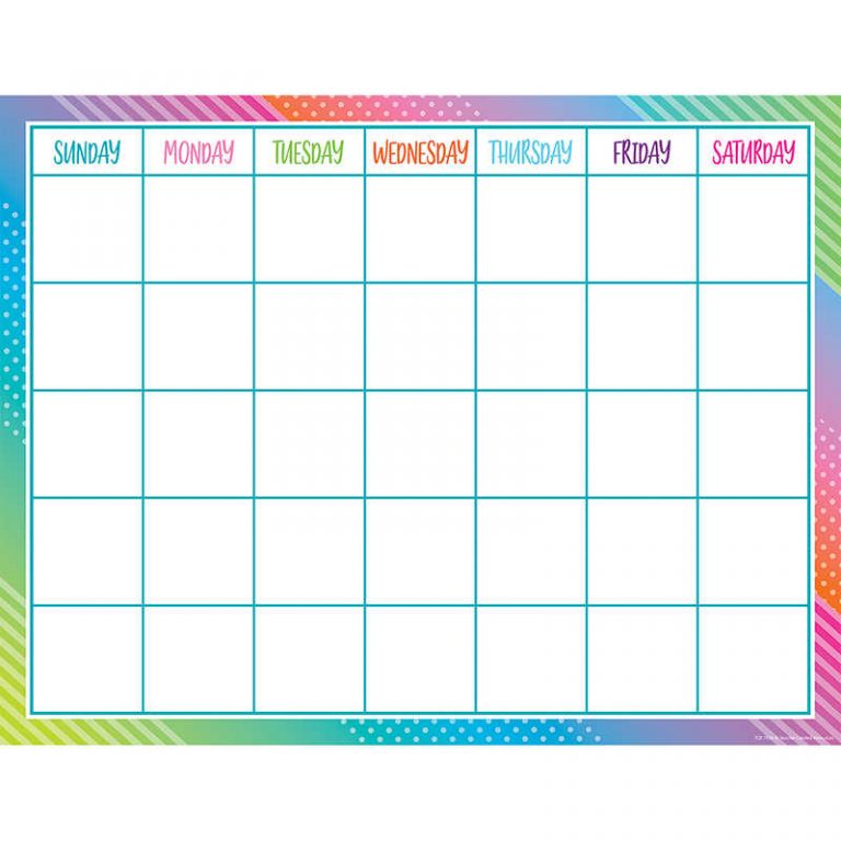 Teachersparadise Teacher Created Resources Colorful Vibes Calendar