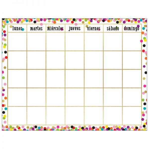 Teacher Created Resources Confetti Spanish Calendar Chart