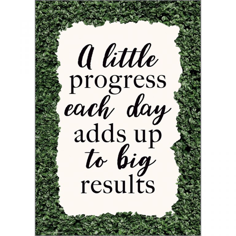 Teacher Created Resources A little Progress Each Day Adds up to Big Results Positive Poster