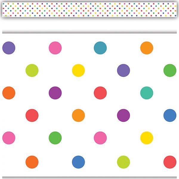Teacher Created Resources Colorful Dots Straight Border Trim, 35 Feet
