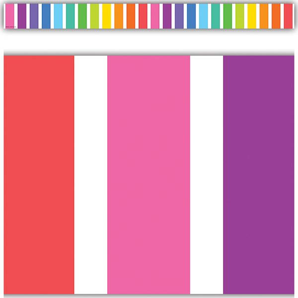 Teacher Created Resources Colorful Stripes Straight Border Trim, 35 Feet