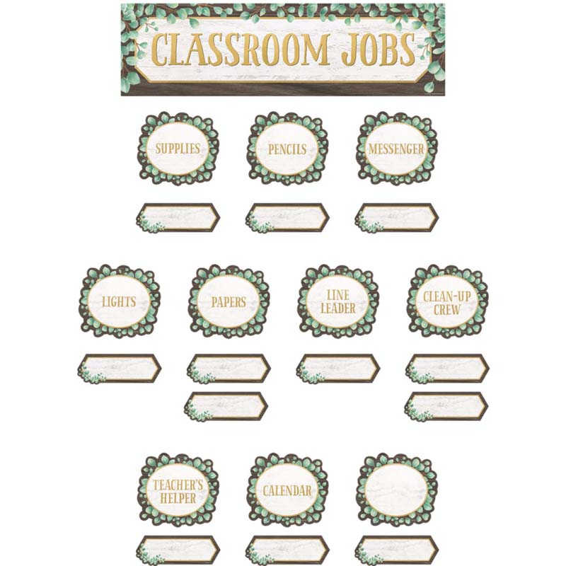 Teacher Created Resources Eucalyptus Classroom Jobs Mini Bulletin Board Set