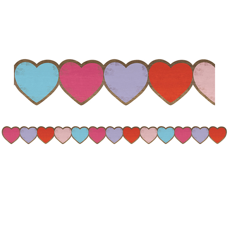 Teacher Created Resources Home Sweet Classroom Hearts Die-Cut Border Trim, 35 Feet