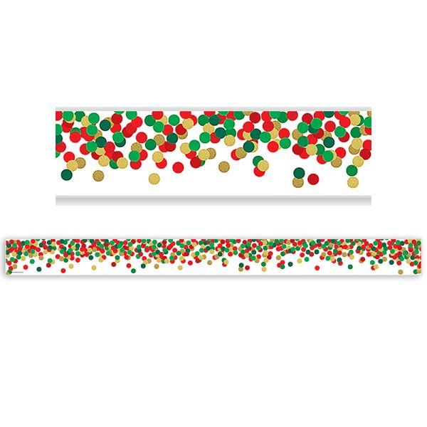 Teacher Created Resources Confetti Christmas Straight Border Trim, 35 Feet