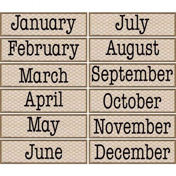 Teacher Created Resources Home Sweet Classroom Chicken Wire Monthly Headliners, Pack of 12