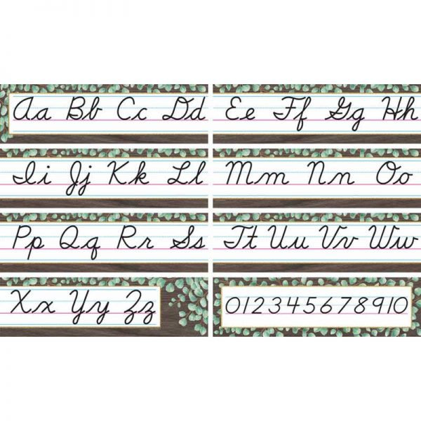 Teacher Created Resources Eucalyptus Cursive Mini Bulletin Board Set