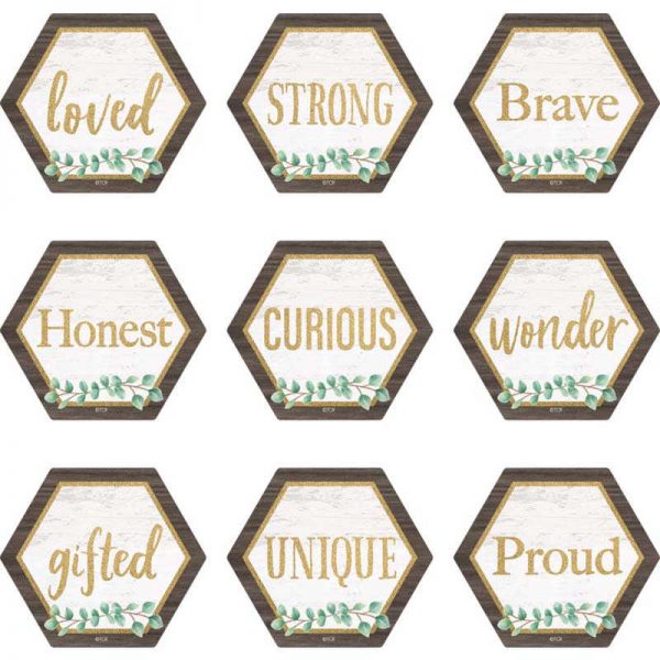 Teacher Created Resources Eucalyptus Positive Words Mini Accents, Pack of 36