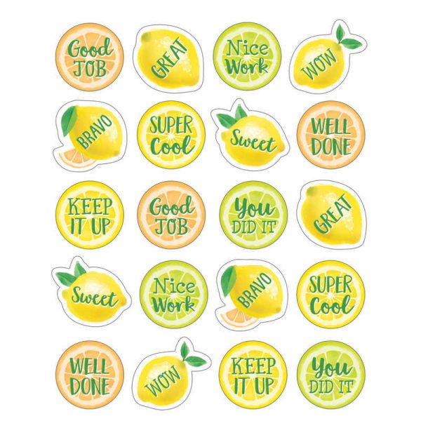 Teacher Created Resources Lemon Zest Stickers, 120 Per Pack, 12 Packs