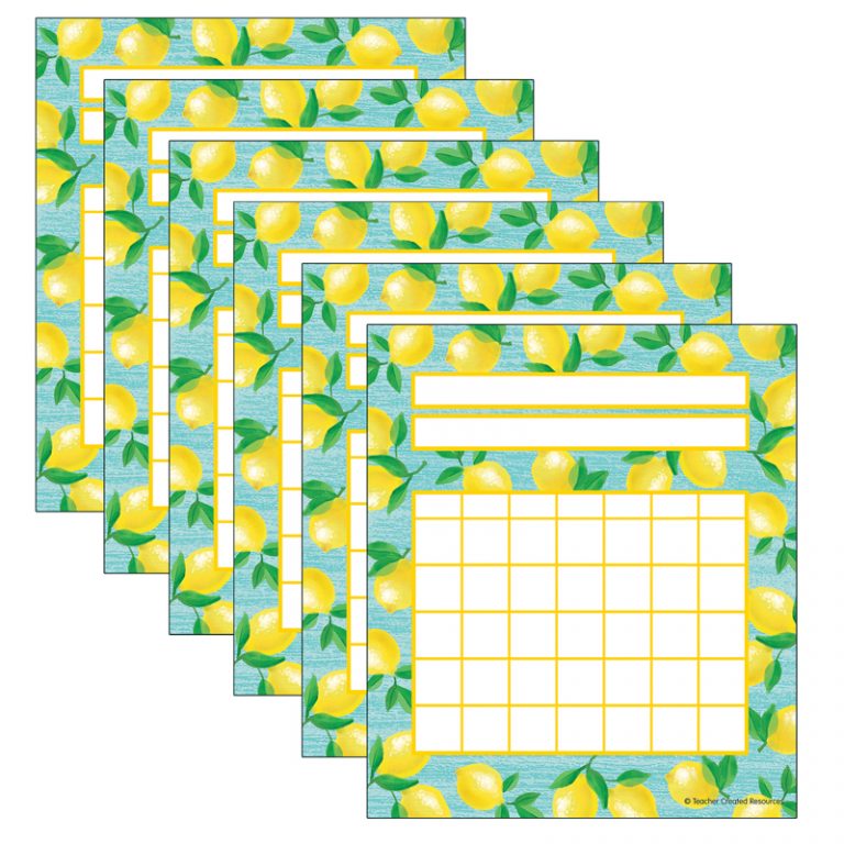 Teacher Created Resources Lemon Zest Incentive Charts, 36 Per Pack, 6 Packs