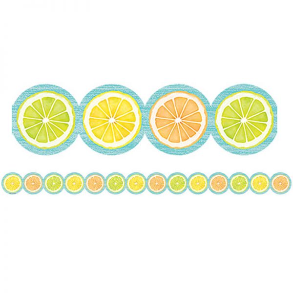 Teacher Created Resources Lemon Zest Citrus Slices Die-Cut Border Trim, 35 Feet