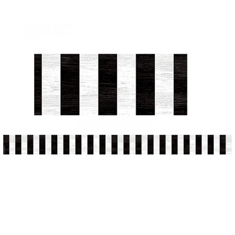 Teacher Created Resources Modern Farmhouse Black Stripes Straight Border Trim, 35 Feet