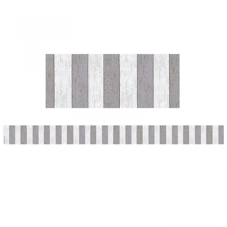Teacher Created Resources Modern Farmhouse Gray Stripes Straight Border Trim, 35 Feet
