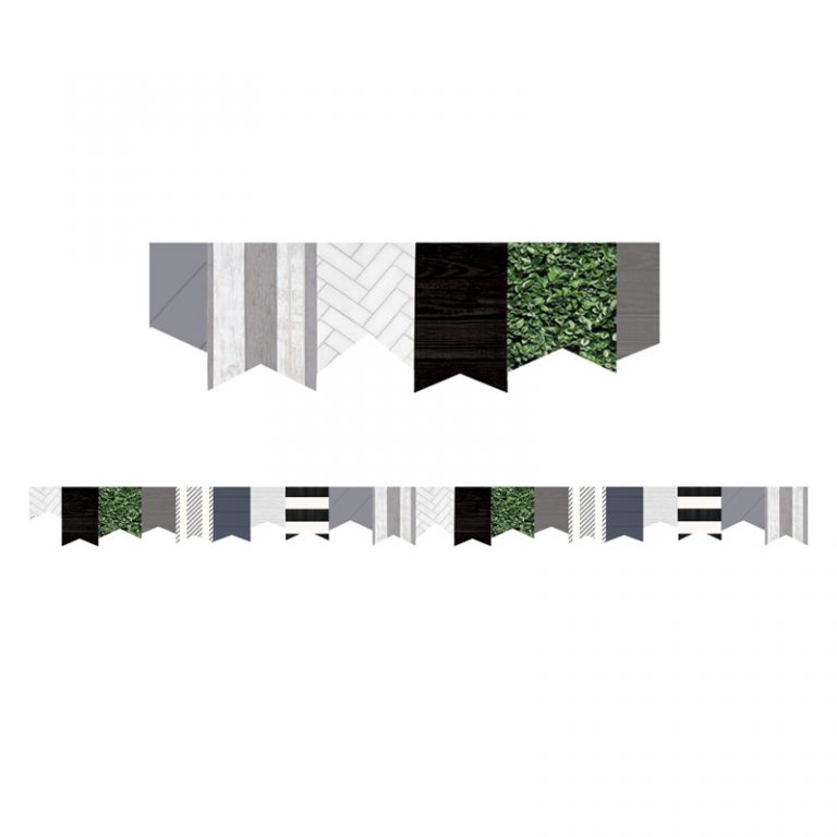 Teacher Created Resources Modern Farmhouse Pennants Die-Cut Border Trim, 35 Feet