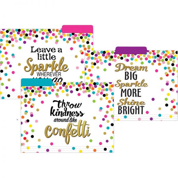 Teacher Created Resources Confetti File Folders, Letter Size, Pack of 12