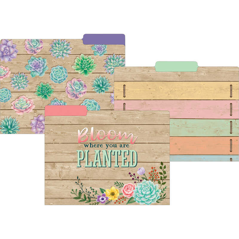 TeachersParadise - Teacher Created Resources Rustic Bloom File Folders ...