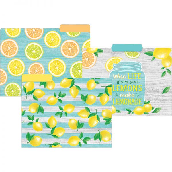 Teacher Created Resources Lemon Zest Letter-Sized File Folders, Pack of 12