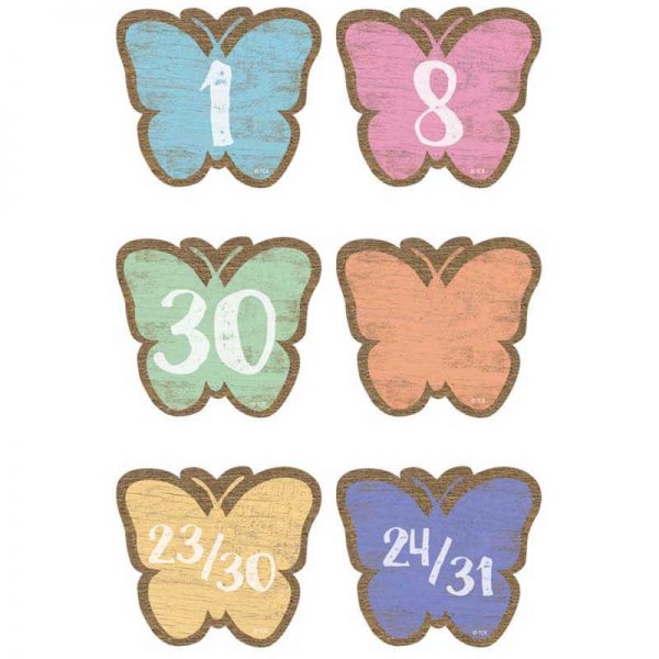 Teacher Created Resources Home Sweet Classroom Butterflies Calendar Days, Pack of 36