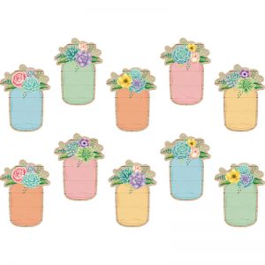 Teacher Created Resources Rustic Bloom Mason Jars Accents, 30 Per Pack, 3 Packs