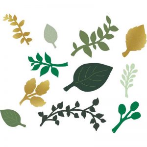 Teacher Created Resources Green and Gold Paper Leaves, 40 Pieces