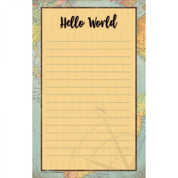 Teacher Created Resources Travel the Map Notepad, 5.25" x 8.5", 50 Sheets