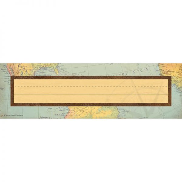 Teacher Created Resources Travel the Map Flat Name Plates, 11.5" x 3.5", Pack of 36