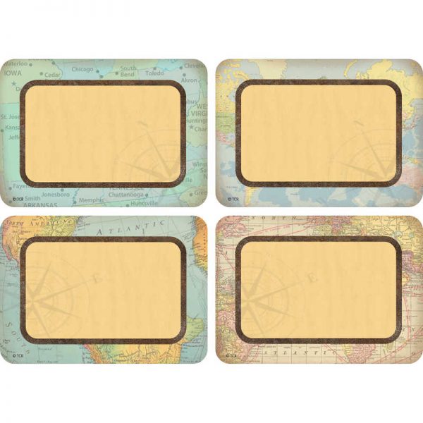 Teacher Created Resources Travel the Map Name Tags/Labels - Multi-Pack