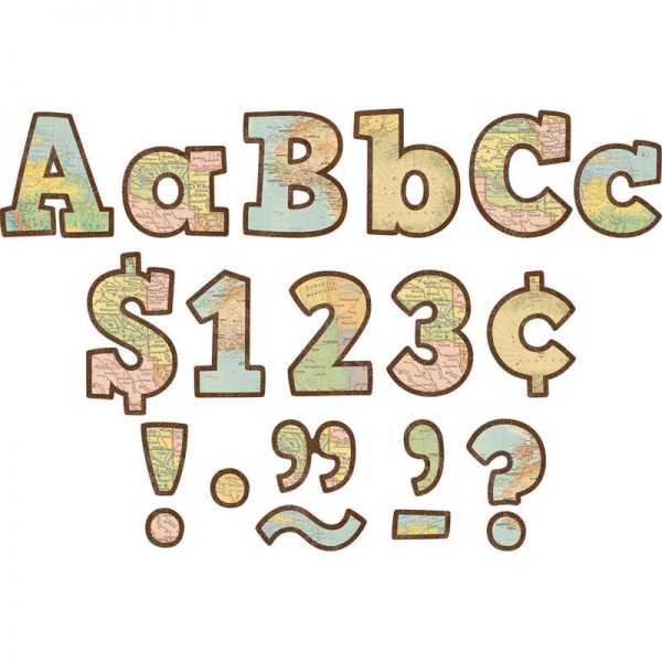 Teacher Created Resources Travel the Map Bold Block 4" Letters Combo Pack, 230 Pieces