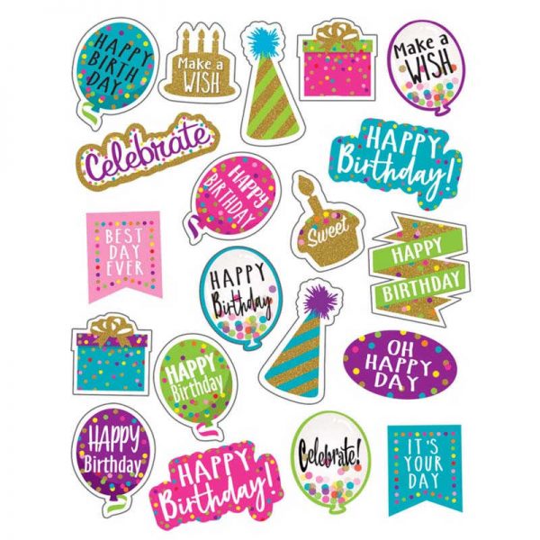 Teacher Created Resources Confetti Happy Birthday Stickers, Pack of 120