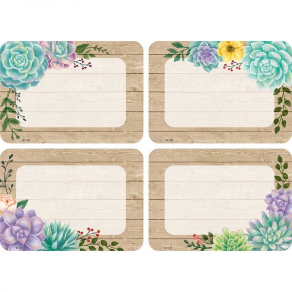 Teacher Created Resources Rustic Bloom Name Tags/Labels, Multi-Pack