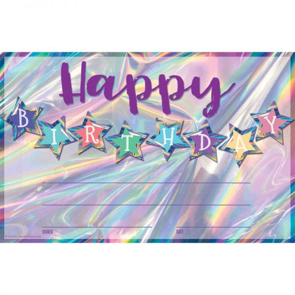 Teacher Created Resources Iridescent Happy Birthday Awards