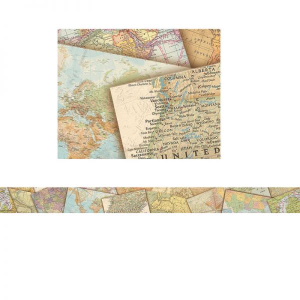 Teacher Created Resources Travel the Map Straight Border Trim, 35 Feet