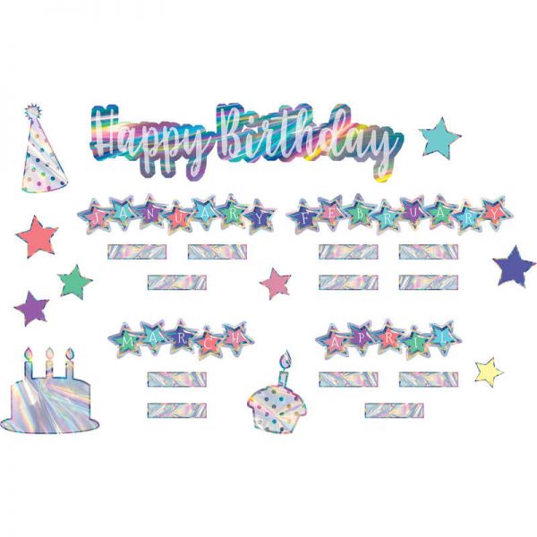 Teacher Created Resources Iridescent Happy Birthday Mini Bulletin Board Set