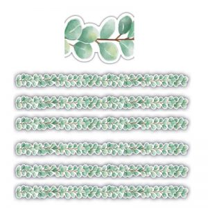Teacher Created Resources Eucalyptus Die Cut Border Trim, 35 Feet Per Pack, 6 Packs