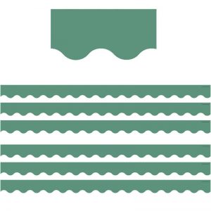 Teacher Created Resources Eucalyptus Green Scalloped Border Trim, 35 Feet Per Pack, 6 Packs