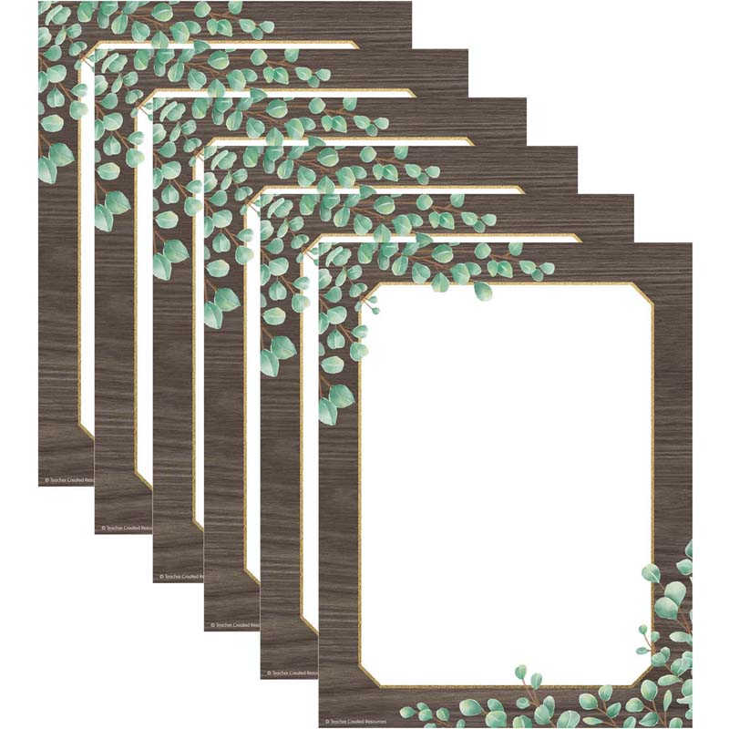 Teacher Created Resources Eucalyptus Computer Paper, 8-1/2" x 11", 50 Sheets Per Pack, 6 Packs