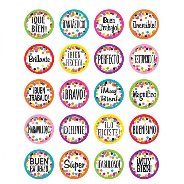 Teacher Created Resources Confetti Spanish Stickers