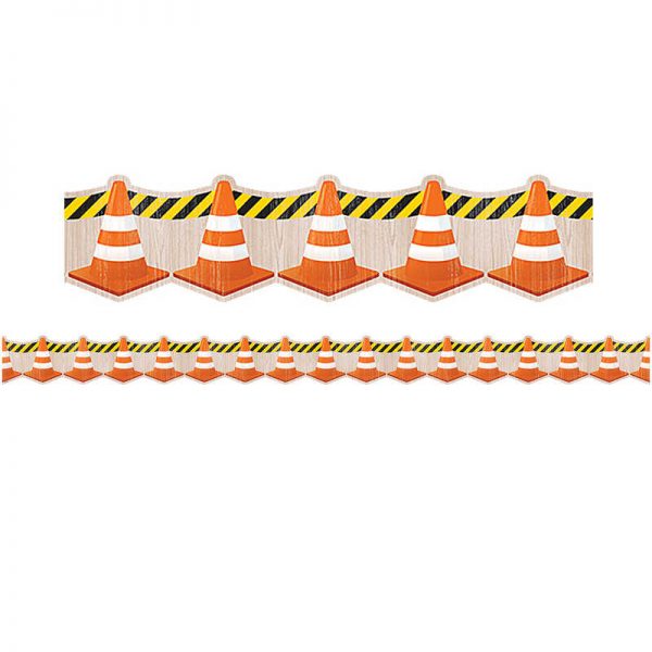 Teacher Created Resources Under Construction Cones Die-Cut Border Trim, 35 Feet
